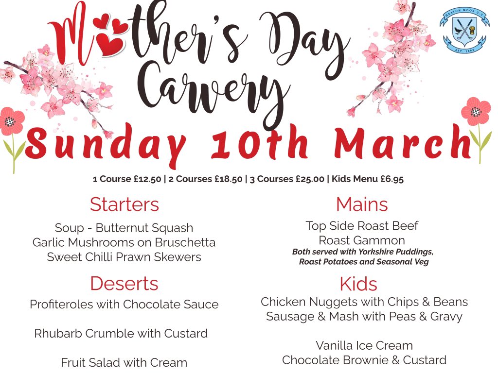 Sunday Carvery… phone 0161 432 2134 option 3 to book or call in