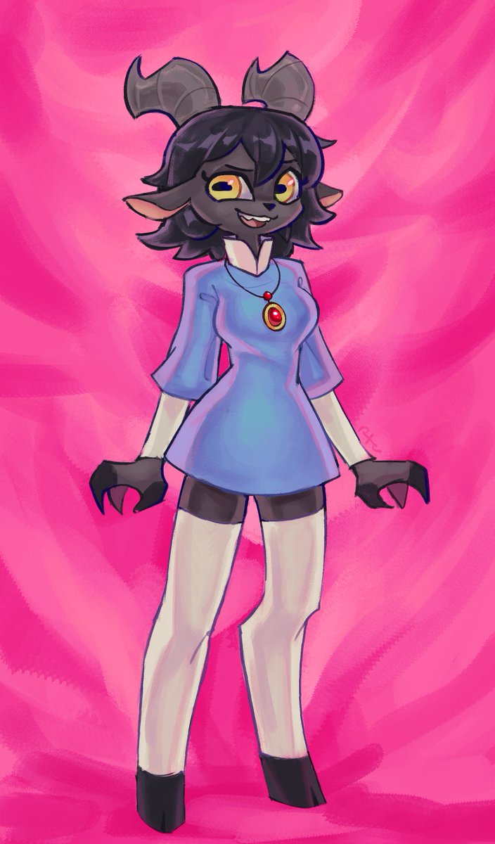 AnAxeDraws's tweet photo. Goat. Rhea. for @June_buns https://t.co/jPXi0Eu0MA