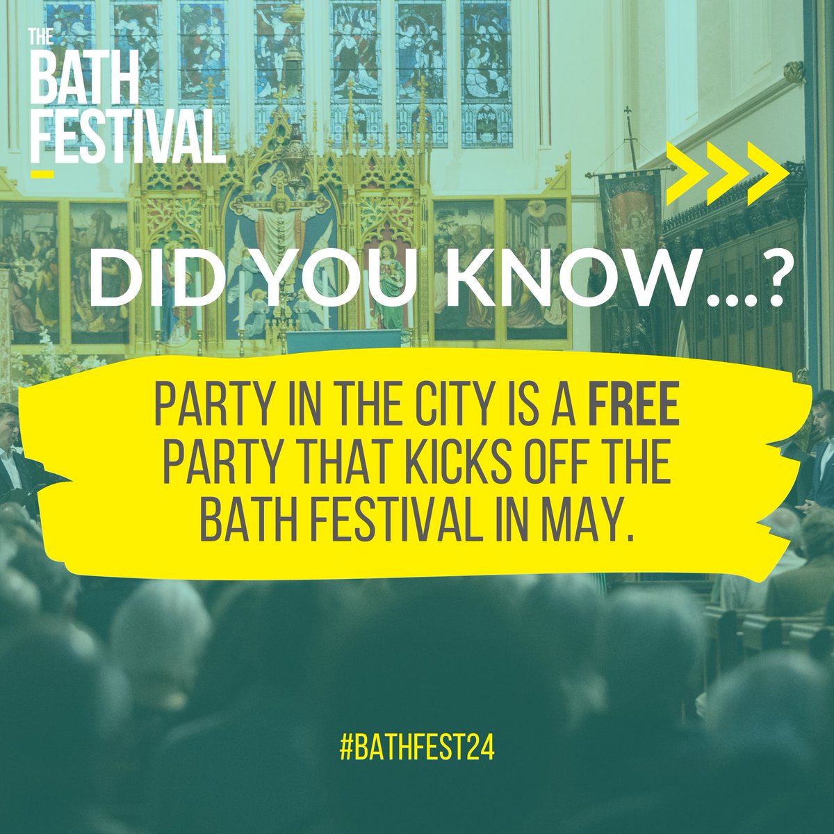 3 things you might not know about #BathFestival 💡 1️⃣ Explore Bath's historic venues at The Festival 2️⃣ Events for everyone! 3️⃣ Party in the City - FREE party, 17 May What's not to love about that?! More info coming soon...#BathFest24 @bathnes @wessexwater @totalbath @VisitBath