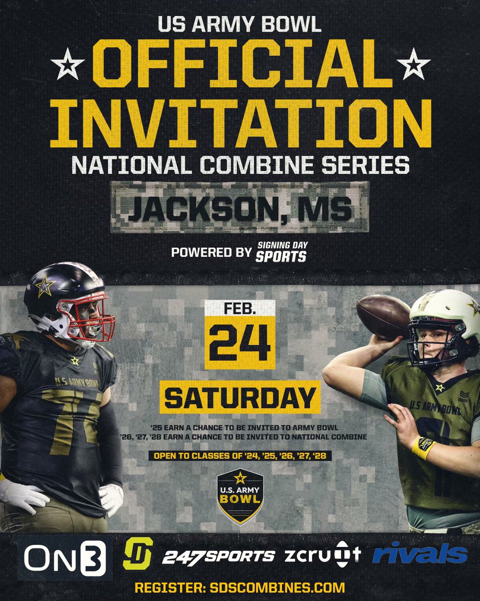 *MISSISSIPPI IS ON THE ⏱️!* Register SDSCOMBINES.COM Competition, exposure & @USArmyBowl invites! Building the BEST combines in the country. YOUR TIME IS NOW MISSISSIPPI! @SDSports @CSMITHSDSU @JJKilgore_SDS @MattSeiler_SDS @COACHJGZ @TaylorMazzone1 @CoachTylerFunk…