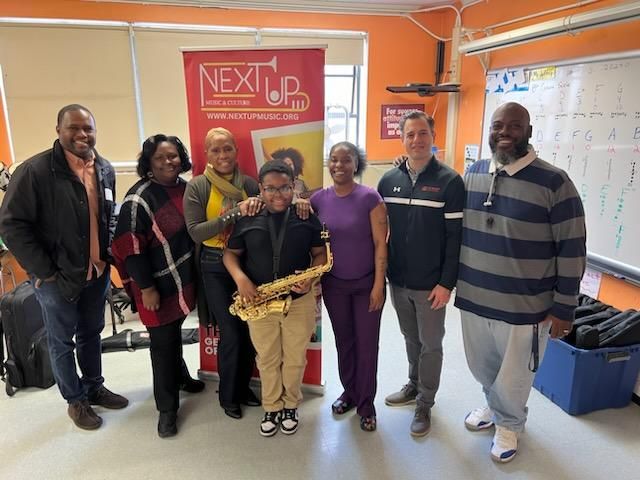 BaltCitySchools's tweet photo. Sixth-grade student Aaron Knox at Franklin Square was awarded an alto saxophone through the Next Up Music Organization. https://t.co/D03szdS3Cq