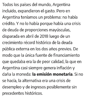 Juli_Strada's tweet photo. A los que hablan de economía desde el “peronismo racional” y a todos los escondidos que aparecen ahora, un poco de seriedad les pido:
Primero: en la pandemia del 2020 se financió el planeta entero con emisión, acá en Argentina el Ministro Guzmán le dio a la maquinita como loco, incluso lo reconoce en su nota del finde, pero claro, si lo dice una mujer se enloquecen (en este punto se comportan igual que los libertarios…para pensar).
Lo más divertido es que el recorte mío que circulan fue del 2021 bancando, en pandemia, la política expansiva ¡del ex Ministro Guzmán! Cuánta generosidad de mi parte.
Segundo: los primeros que decimos que acá en Argentina la emisión sin límites es un problema porque hay restricción externa, somos nosotros. Nos hemos cansado de decirlo. Hice campaña hablando de eso (no sé cuantos en twitter pueden decir lo mismo…¿Scaletta dónde estuviste vos?). Sin dólares no podés expandir la economía.
Tercero: CFK en su carta, párrafo 3, empieza hablando del déficit y de su resolución por el lado de los ingresos, no sólo de los gastos. Capaz no la leyeron.
Cuarto: Ganó Milei. Es presidente. Habla desde el monetarismo y niega la restricción externa. No hay salida en Argentina si seguimos perdiendo en el diagnóstico. El debate es ahí.
Las obsesiones, a terapia.
