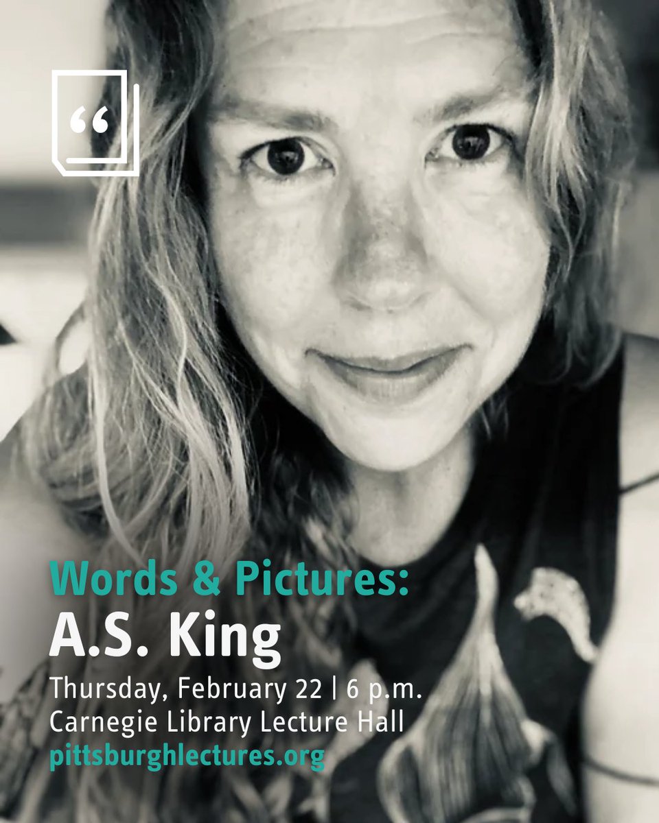 Highly acclaimed young adult author @AS_King is here THIS THURSDAY. 🙌 Don't miss it, #Pittsburgh! Tickets are free, with registration, because cost shouldn’t be a barrier to a lifetime love of reading. 🩵 ➡️➡️➡️ pittsburghlectures.org/lectures/as-ki…