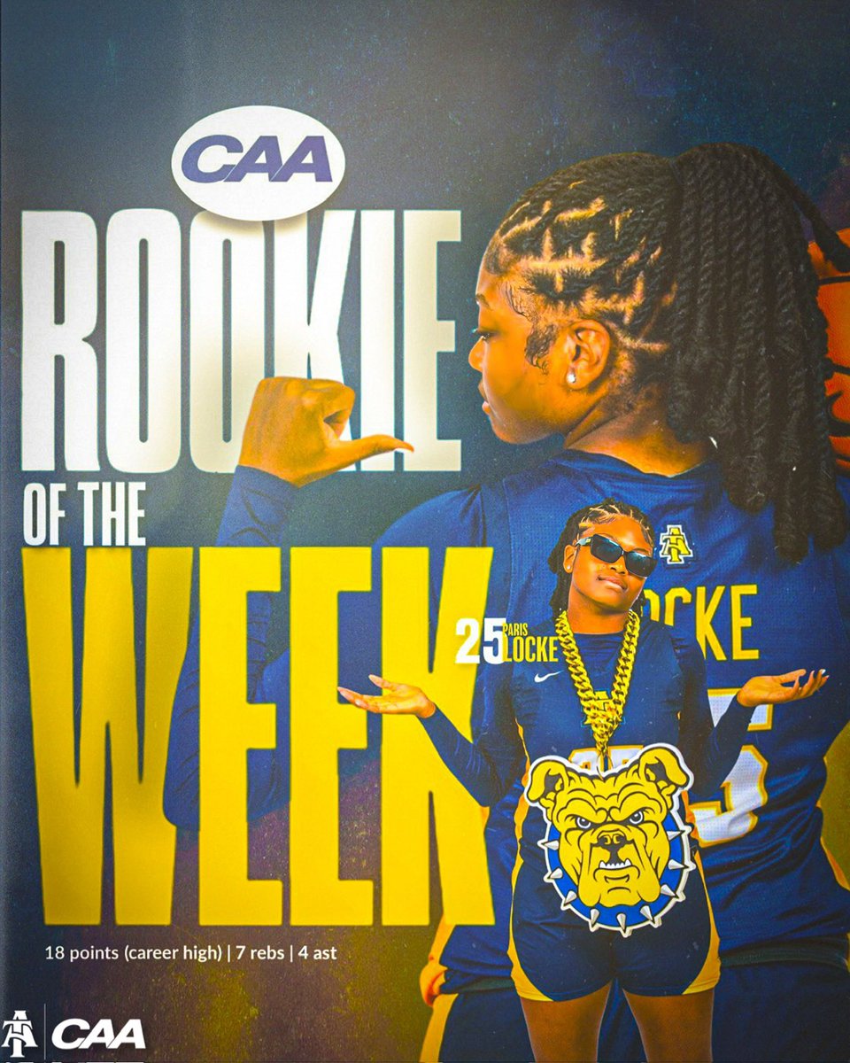 𝐘𝐞𝐚 𝐑𝐨𝐨𝐤 💪🔥⁣
⁣
True Fresh. 𝐏𝐚𝐫𝐢𝐬 𝐋𝐨𝐜𝐤𝐞 collects @caasports R.O.W honors w/ her career night yesterday!!

#AggieWBB💙💛 #Commit2Grit #WeAboveMe #LevelUp #BeUncommon⁣