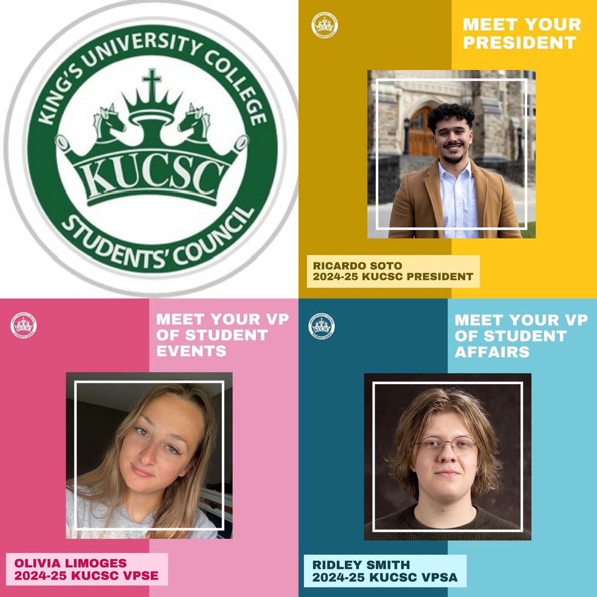 Look forward to working with the next @KUCSC executive in 24/25. Congrats to Ric, Olivia and Ridley. @KingsAtWestern