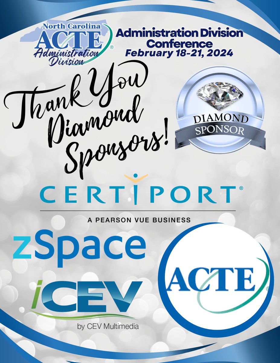 AllisonCTE's tweet photo. Big shoutout to @iCEVonline for being our Diamond Sponsor for the NCACTEA Luncheon! Your support is invaluable in helping us empower educators and students. Thank you for making a difference! #NCACTEA #Certiport #Gratitude @NcacteE https://t.co/0Ue2lCneGR