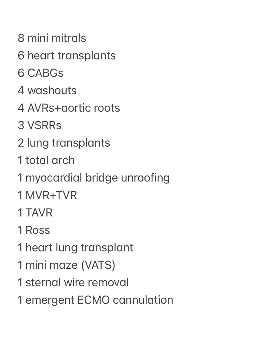 My @StanfordCTSurg sub-i was *such* an incredible experience! 🙌 27 days, 42 cases: