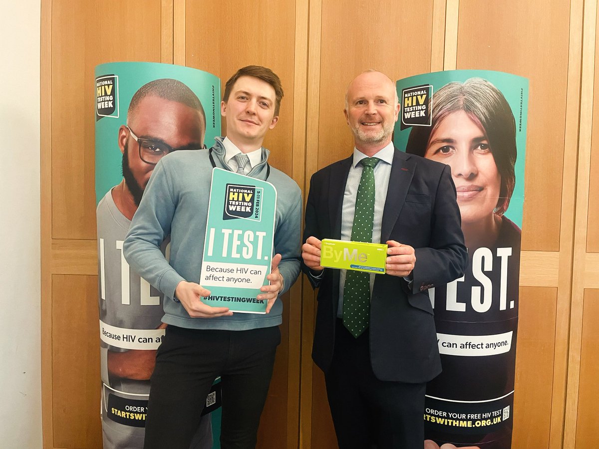 Our Chairman @lukerobertblack and our General Secretary John Gray at the @thtorguk HIV Testing Week Drop-in in Parliament earlier this month.