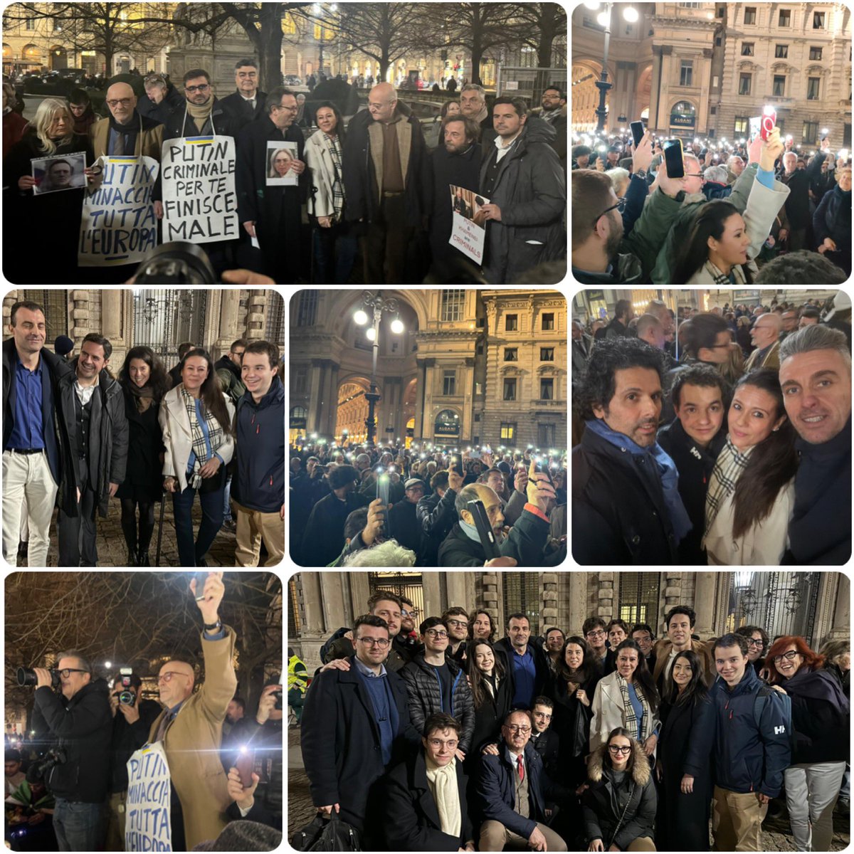 GiusyVersace's tweet photo. Stasera anche a #Milano eravamo tutti UNITI in piazza per la democrazia e la libertà ricordando il sacrificio e il coraggio di #Navalny https://t.co/4XwMS3fa9h