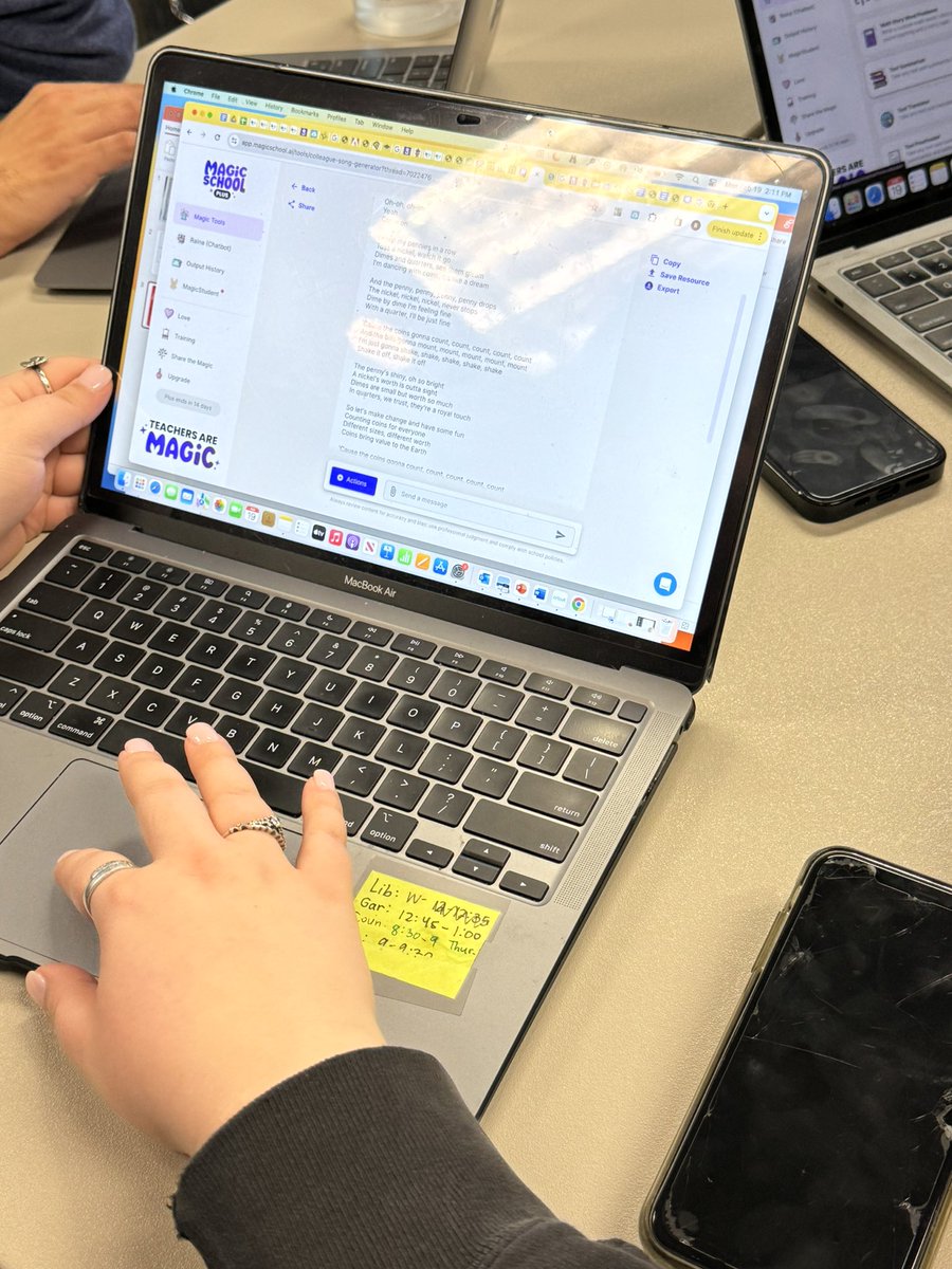 its_dig_gid's tweet photo. A little πͺ for DWD! Teachers loved exploring @magicschoolai and were completely engaged finding the right Taylor swift beat to pair with coins πͺ I canβt wait to ππΌSs singing it! Added bonus, my former HS intern is now a 1st grade teacher π #RISDWeAreOne #learnwithiTeam https://t.co/YrYqiDntIG