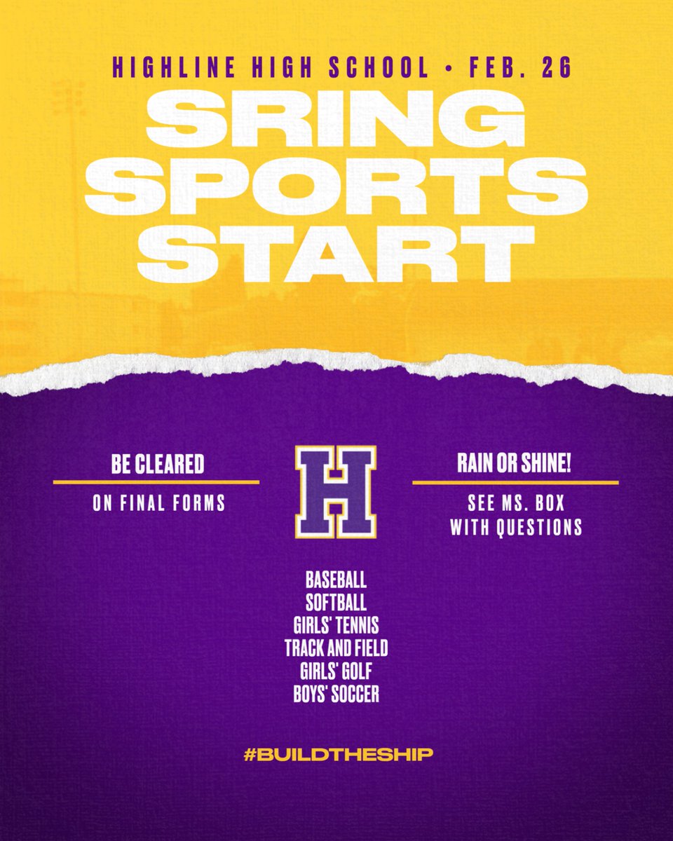 Share in the fun of high school athletics! Springs sports are starting on Monday, 2/26. Make sure you are cleared and ready to participate. #gopirates