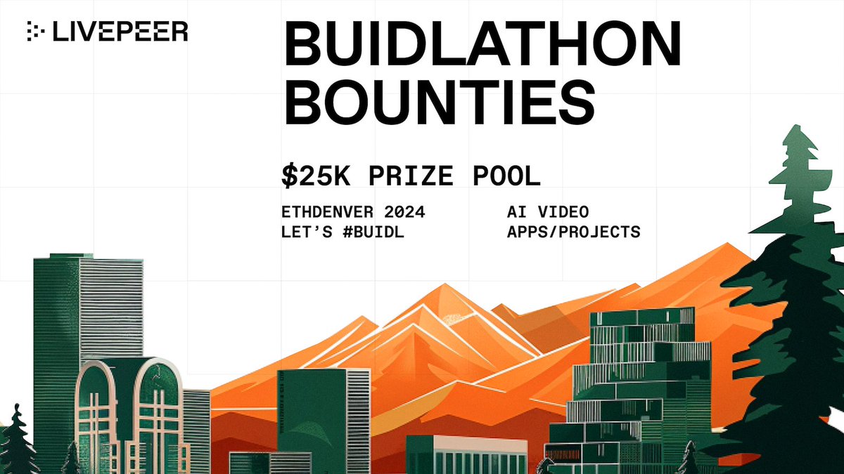 Livepeer (@livepeer) on Twitter photo Livepeer is excited to announce 3 #BUIDLathon bounties at <a href="/EthereumDenver/">ETHDenver 🏔🦬🦄</a>:
$10K Prize Pool for the AI Video Integrations bounty
$10K Prize for the AI Video Startups bounty
$5K Prize Livepeer Delegator UX bounty
Let's #BUIDL! 🧵👇 Livepeer is excited to announce 3 #BUIDLathon bounties at <a href="/EthereumDenver/">ETHDenver 🏔🦬🦄</a>:
$10K Prize Pool for the AI Video Integrations bounty
$10K Prize for the AI Video Startups bounty
$5K Prize Livepeer Delegator UX bounty
Let's #BUIDL! 🧵👇