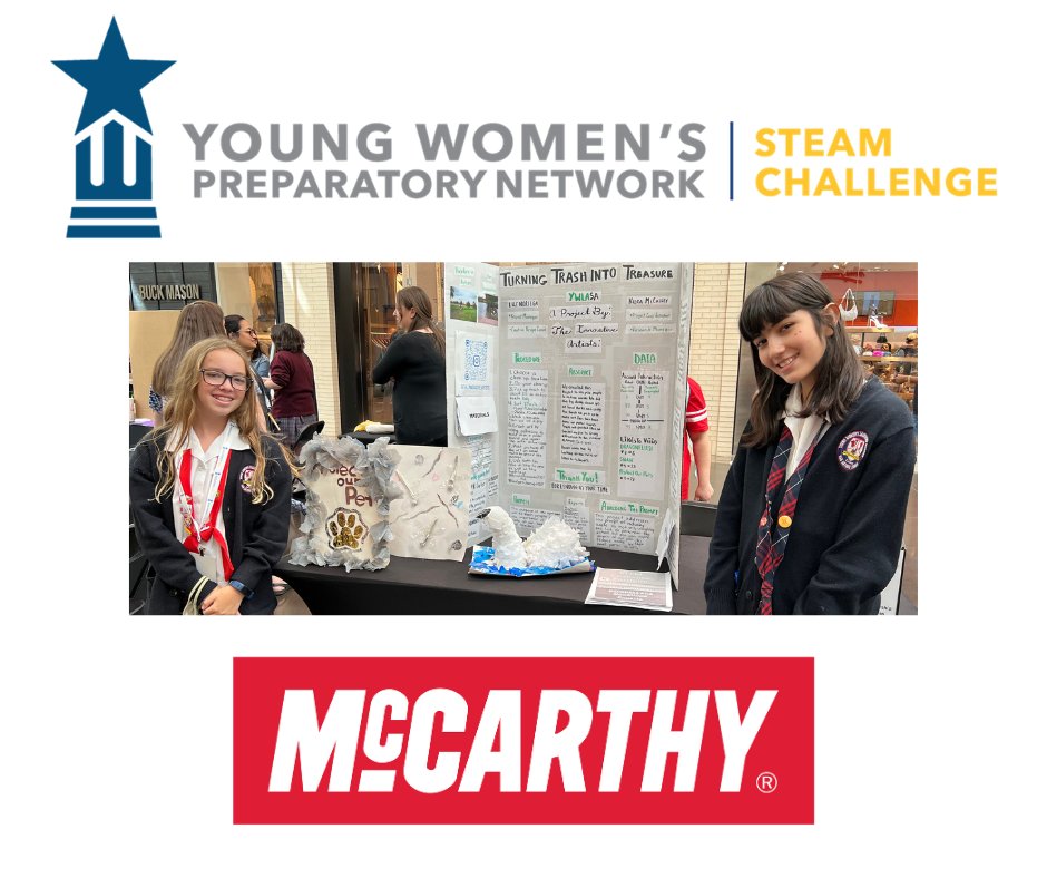 Thank you, @McCarthyBuild, for your continued partnership and belief in our girls. Our STEAM Challenge will be a success because of your commitment to the education of young women leaders of tomorrow. bit.ly/3MsNqYg. #bethechange #girlempowerment #changetheworld