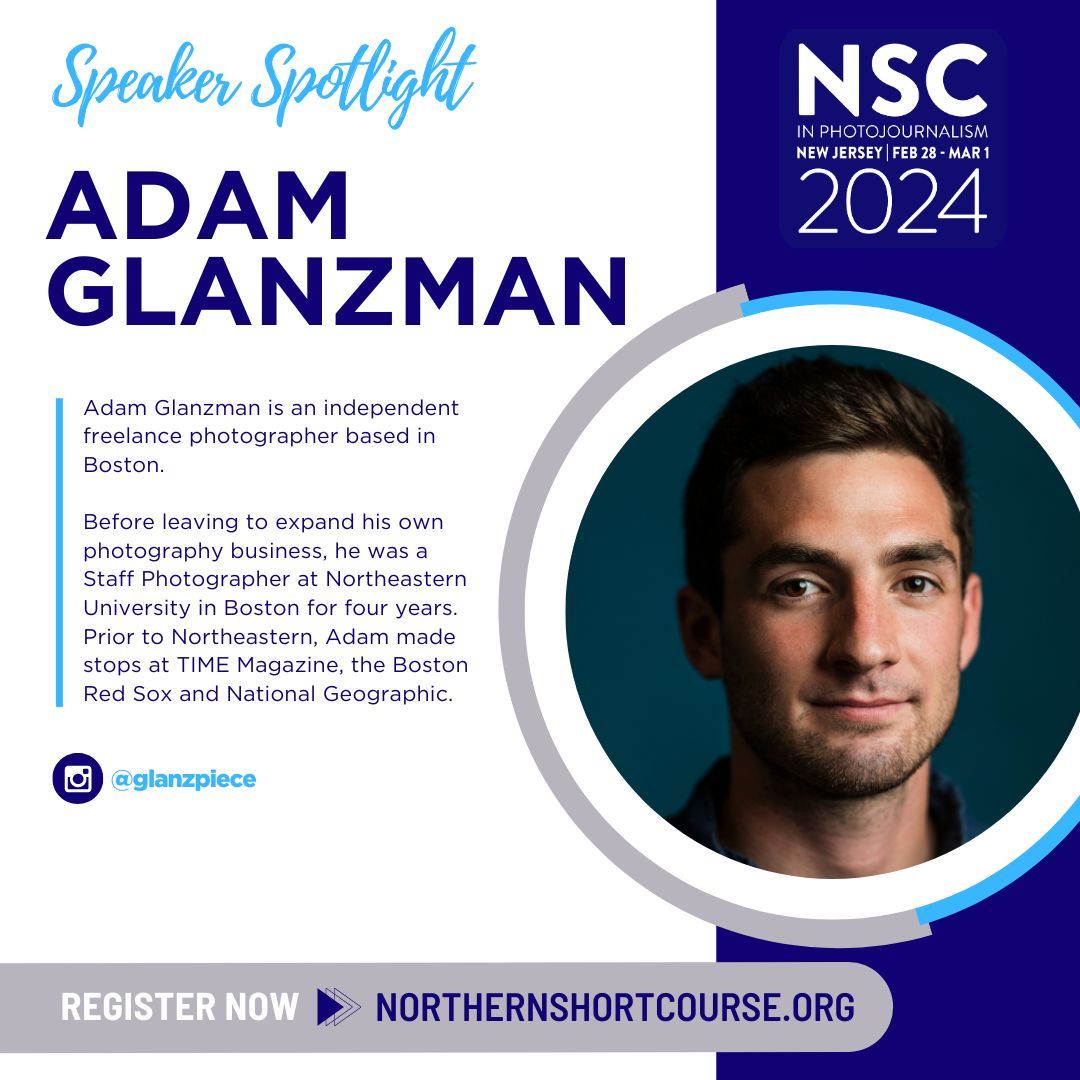 northernshort's tweet photo. Boston-based independent photographer Adam Glanzman, has joined the faculty of the 2024 #NorthernShort Course, speaking at our in-person event Feb. 28- March 1. Check out our full faculty lineup and register at https://t.co/7JDudJome4 #nppa #photojournalism #nsc2024 https://t.co/3AKGl8RxZm