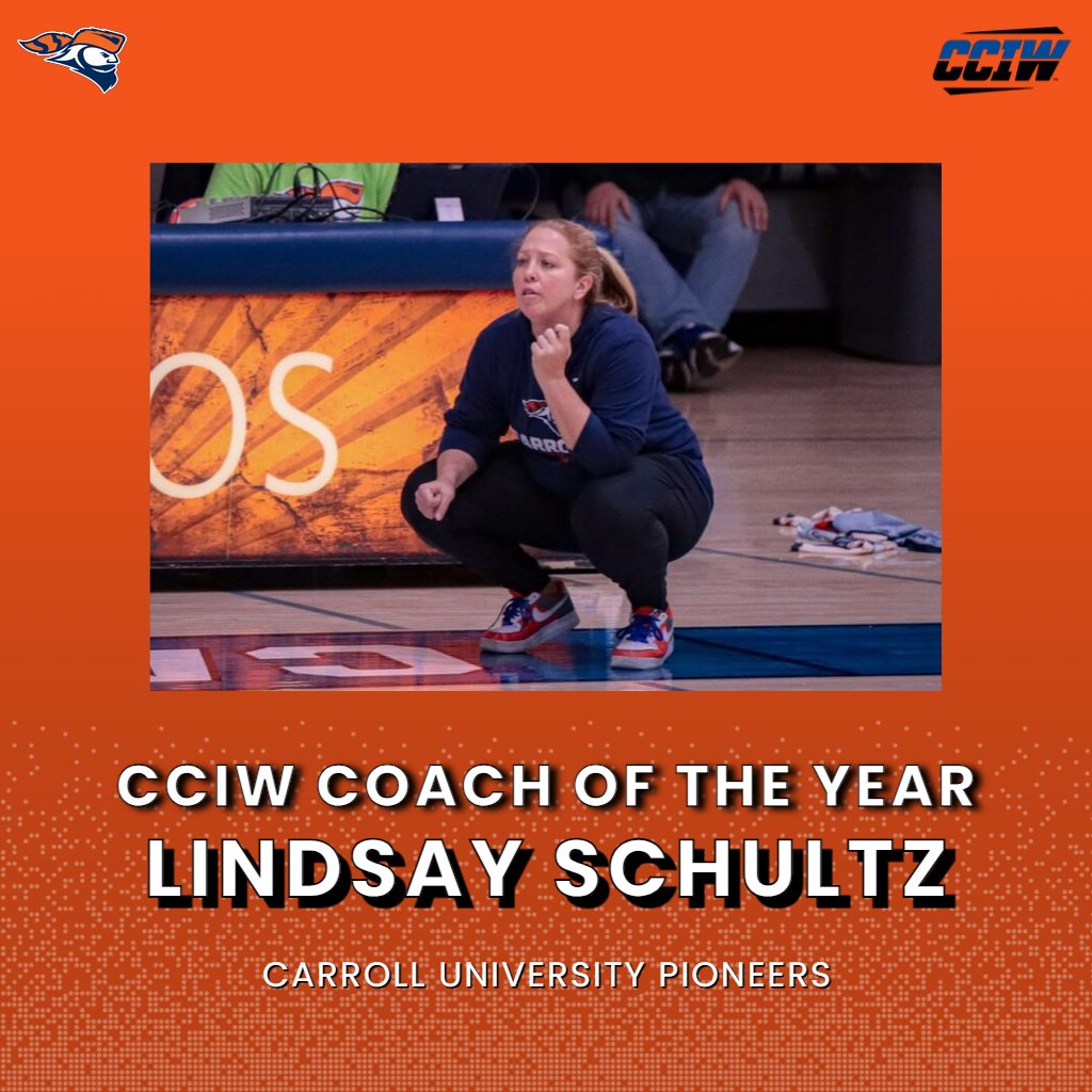 Congratulations to @carrollu_wbb's Lindsay Schultz on being named @CCIW_Athletics Women's Basketball Coach of the Year! #d3hoops #GoPios #NotDoneYet @fox6blitz @WISN12News @AssignDesktmj4