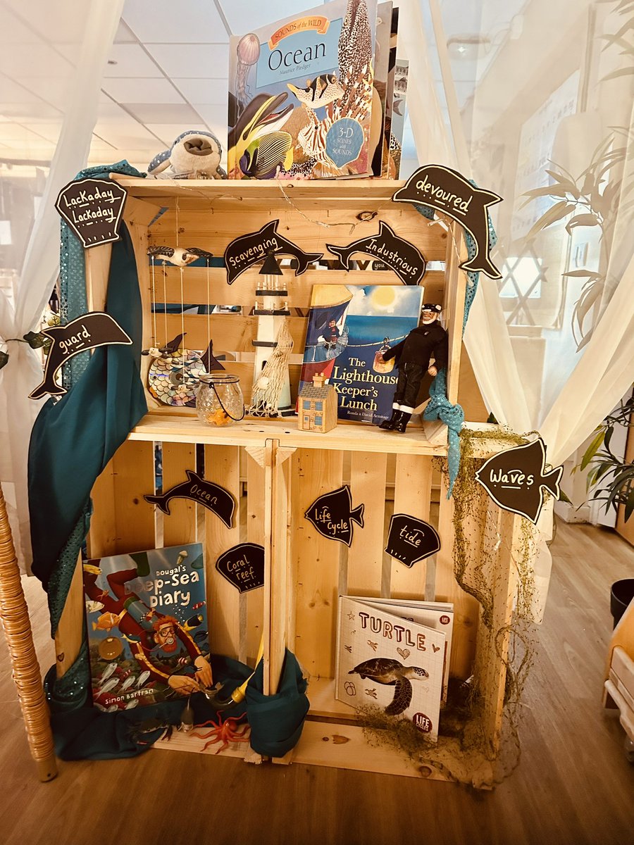 jcaeyfs's tweet photo. Our children had a great first day back today. They loved our starting point ‘under the sea’ #EYFS #ReadingAtTheHeart ❤️📚 https://t.co/QPYTaeLRjJ