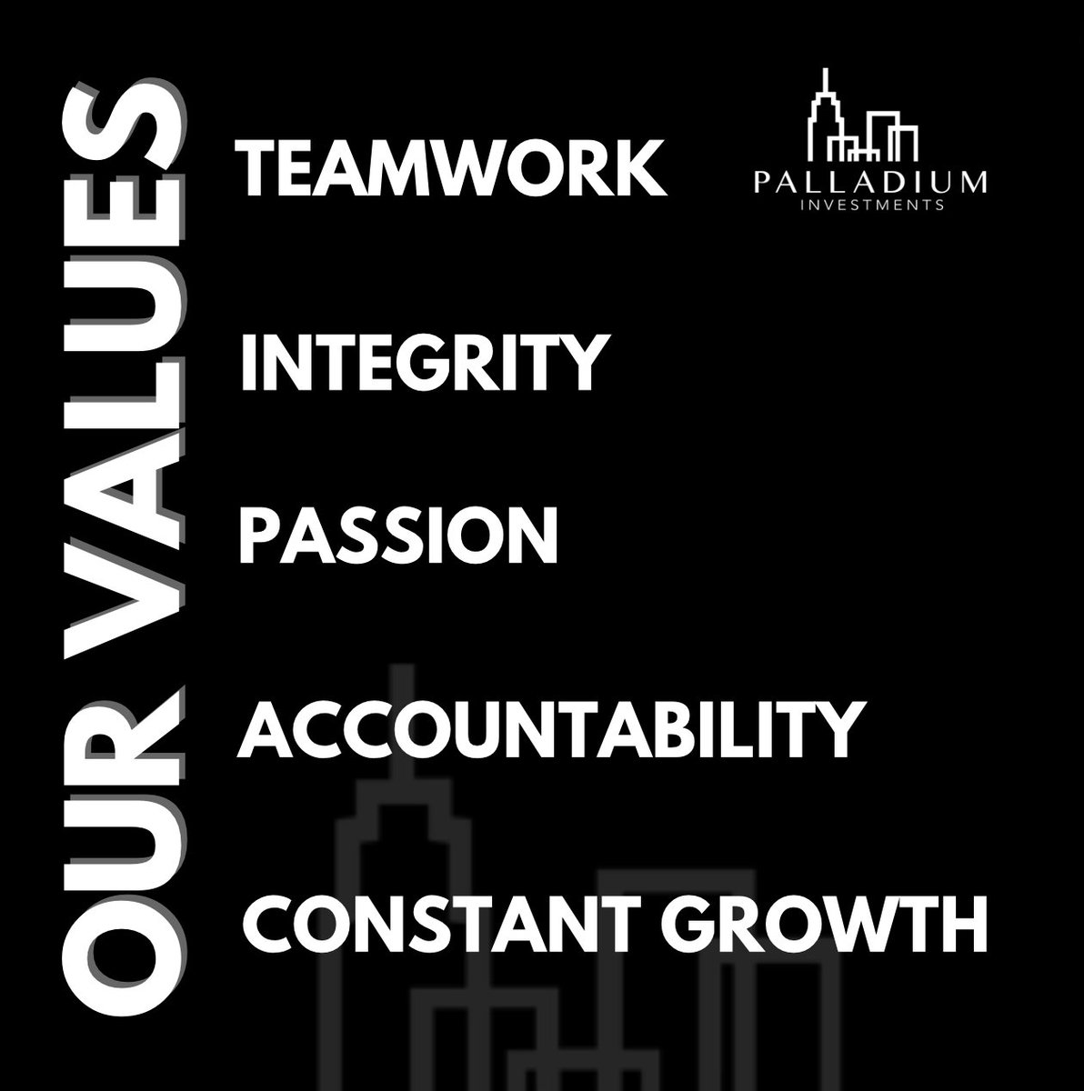 Fueling success with Our Core Values

#Teamwork #Integrity #Passion #Accountability #ConstantGrowth #CompanyValues #realestateagent #floridahousingmarket #investing101 #realinvestors #startinvesting #newinvestors #floridadeals #entrepreneur #invest #floridahomes #businessmen