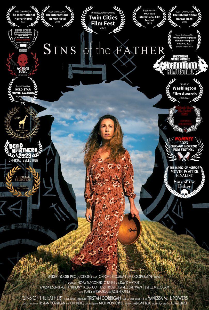 SINSFATHERFILM's tweet photo. Check out the updated Sins of the Father Film poster with awards - we won Best Feature @ the Dialog Film Festival and moved up to a semi-finalist @ the Art Giraffe Film Festival.  To top it off,  Laura LaBree's fantastic poster was a finalist at The Magic of Horror film festival! https://t.co/9j6S8gjS16