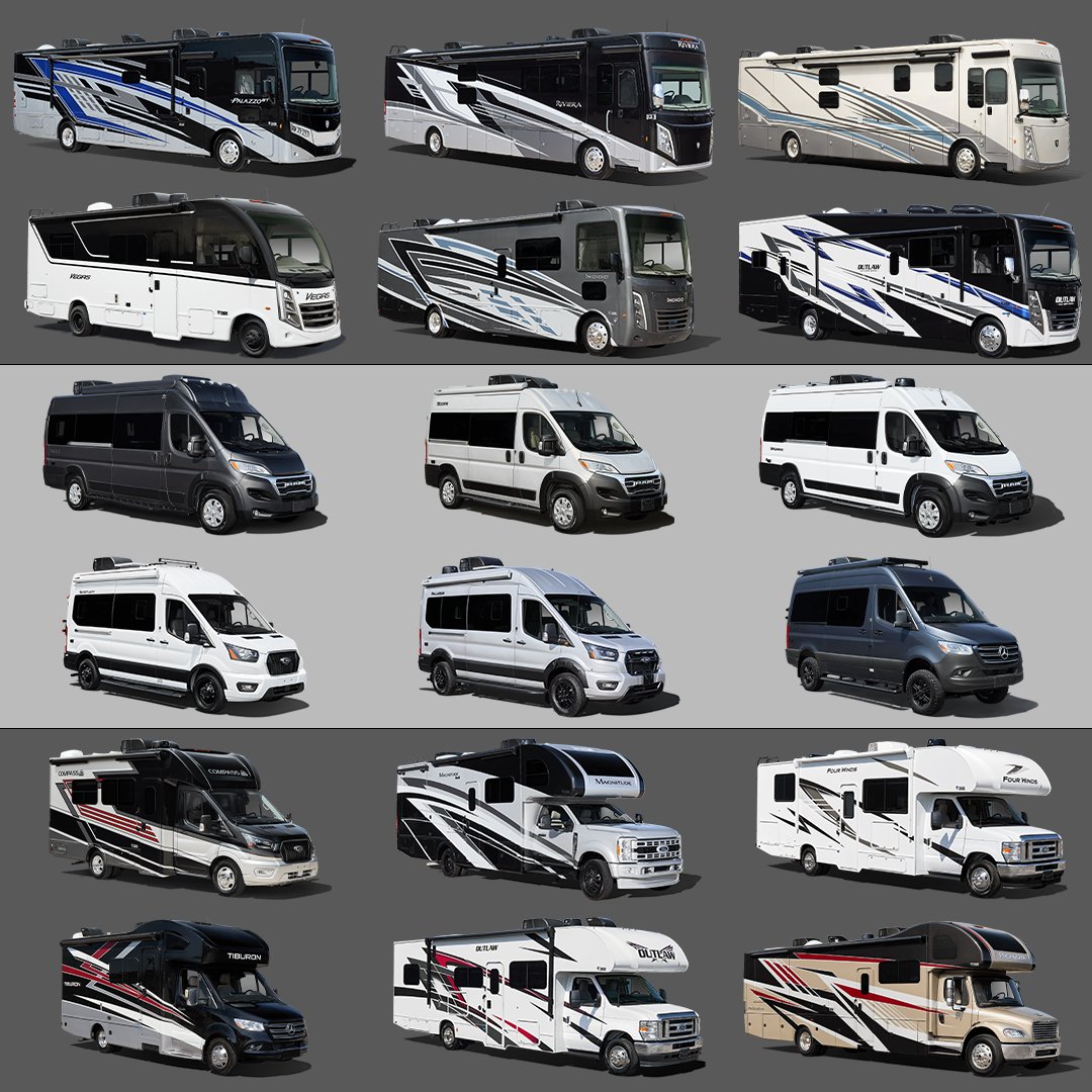 The brochures on our website are an amazing way to get all the information you need on all of our motorhomes! Everything from the visuals, RV specs, floor plans, and more. Download brochures today: bit.ly/48Alry9