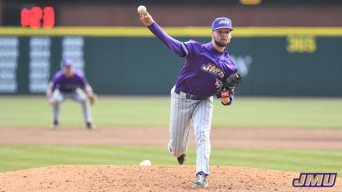 JMUBaseball's tweet photo. RECAP | Casey Smith goes a career-high six innings, but Dukes fall in series finale.

📰 | https://t.co/lX5ueb6LuE

#GoDukes https://t.co/EKIBSjaFZx