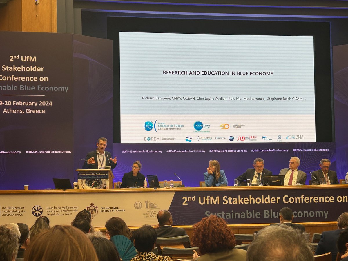 Very pleased to have taken part in the panel on blue skill, career pathways and employment for a sustainable blue economy at Athens 2nd UfM Stakeholder Conference, @ocean_amu , @UfMSecretariat @planbleu @CisamInnovation @PoleMerMed @ird_fr @CNRS_INSU @univamu