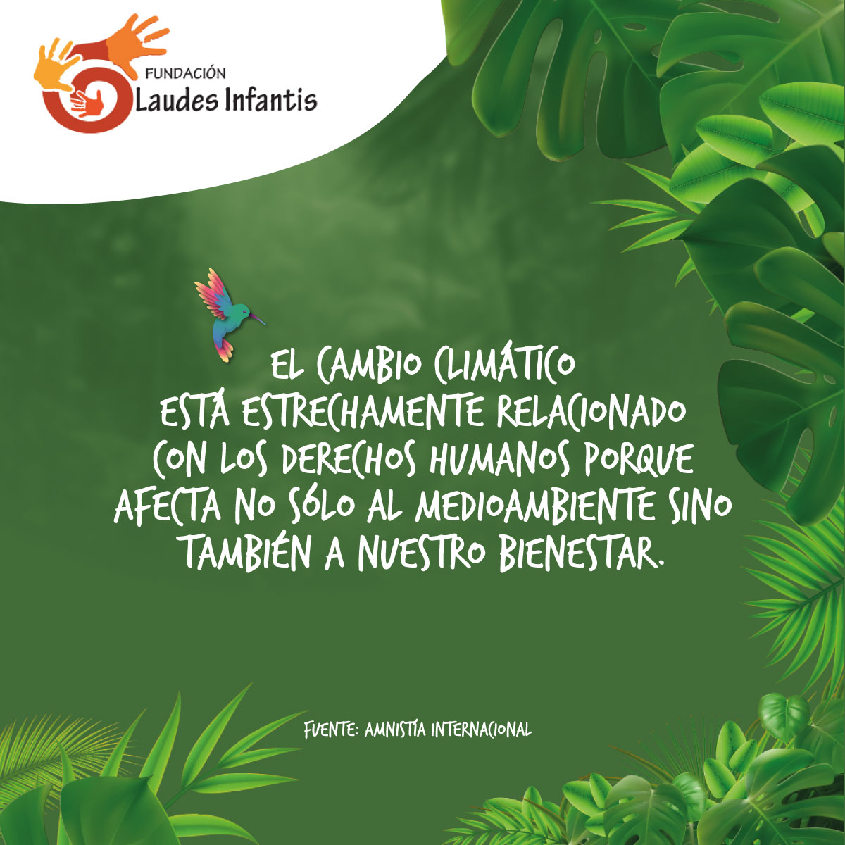 🌍 El cambio climático amenaza nuestros derechos humanos.

Desde la salud hasta el acceso a recursos básicos, cada aspecto de nuestra vida está en riesgo. ¡Actívate por una Colombia verde y protege nuestro futuro! 🌱💚

#CambioClimático #DerechosHumanos  #TruequeAmbiental