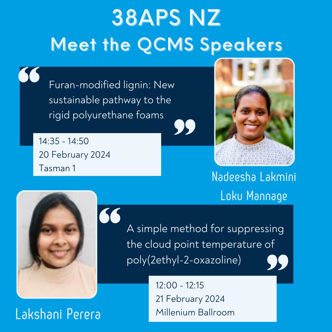 Opportunity to meet! QCMS Researchers Nadeesha Lakmini Loku Mannage & Lakshani Perera deliver presentations today at @RACInational #38APS! 🔗More on Nadeesha: bit.ly/3ULdhiQ 🔗More on Lakshani: bit.ly/3T3sryH 🔗Program: bit.ly/48lXPwT #QUTresearch