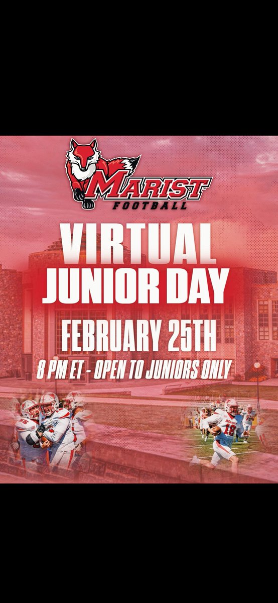 Thanks @CoachMWillis for the Recruitment Invite to @Marist_Fball Virtual Junior Day! I’m excited to meet the coaches and learn more about Marist Football! #foxholeguys @FoxholeGuys25 @CoachBobDavies @DeafQBCoach @M2_QBacademy