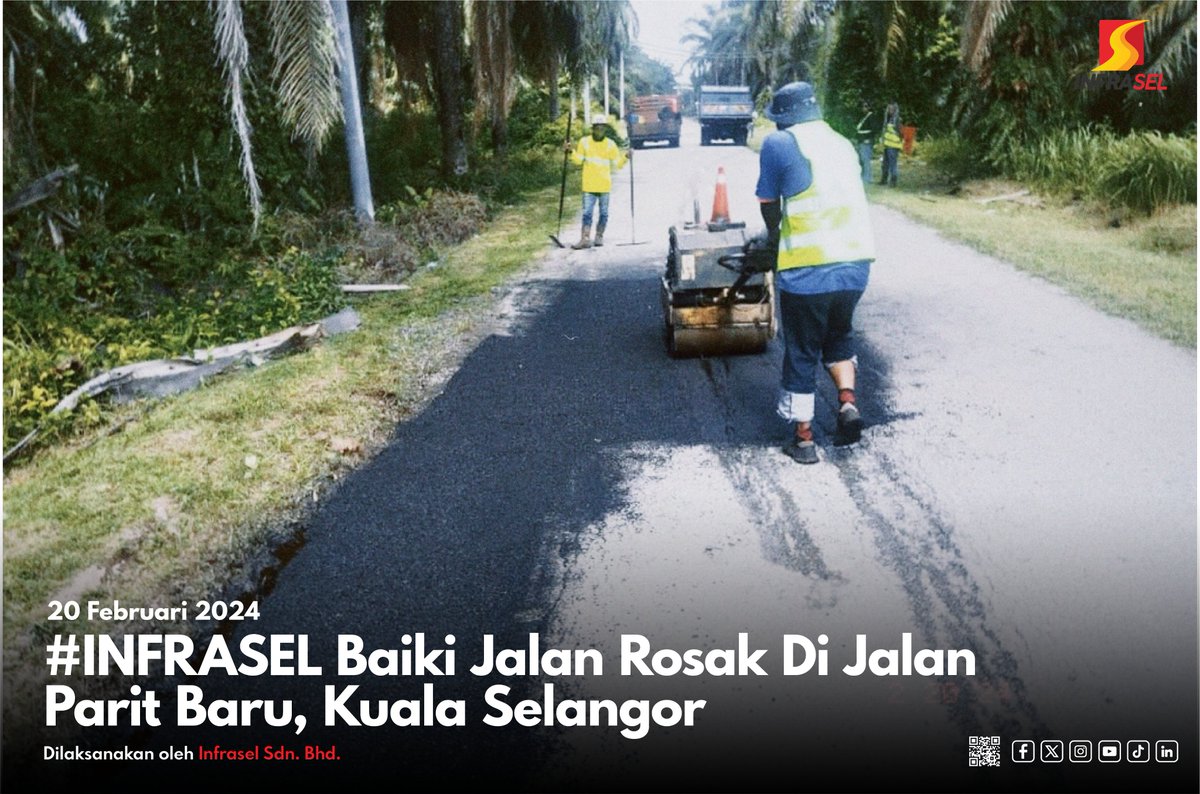 infrasel_kjp's tweet photo. #INFRASEL telah melaksanakan kerja-kerja tampalan jalan rosak di Jalan Parit Baru Bukit Kuching, Bukit Hijau, Daerah Kuala Selangor. 

Teruskan membuat aduan dengan menyertakan #INFRASEL #NAMAJALAN #DAERAH atau terus ke pautan https://t.co/zKuWmLxNoy 

#INFRASEL 
#KSSB https://t.co/LWEpEldWvo
