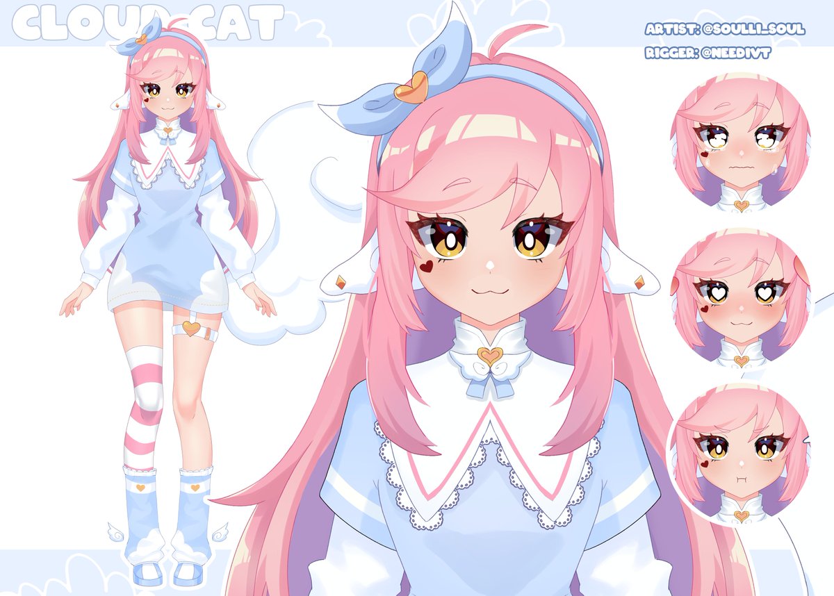 ⚠️Introducing Skye, the cloud cat. ☁️ 
Thanks so much to @soulli_soul for this reference sheet! The artist goes above and beyond for me. Make sure you go give them a follow!
And don't forget, you can only claim this model exclusively to yourself if you do so BEFORE I'm finished