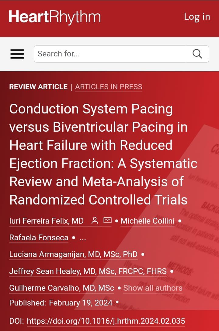 IuriFFelix's tweet photo. Excited to share our latest manuscript on CSP vs BVP in #HFrEF patients showing improved QRS, LVEF, and NYHA🫀
Huge thanks to all collaborators!
@hrs_journal #CardioEP #CardioTwitter
https://t.co/b6ZnTc9d8w https://t.co/xwBi1vsLQ9
