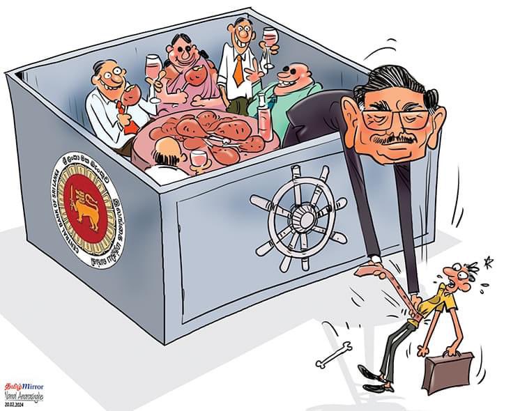 cartoonlka's tweet photo. Cartoon by @NamalAmarasing 

#lka #SriLanka #EconomicCrisisLK #CBSL https://t.co/z37Idu8OkH