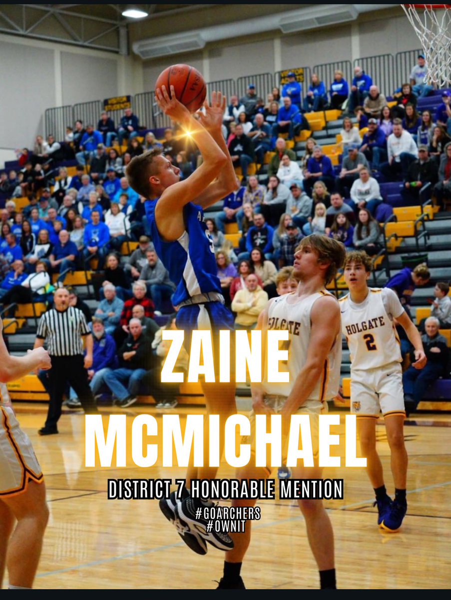 Congratulations ⁦<a href="/z_mcmichael/">Zaine McMichael</a>⁩ 
District 7 Honorable Mention 
#GoArchers #OwnIt