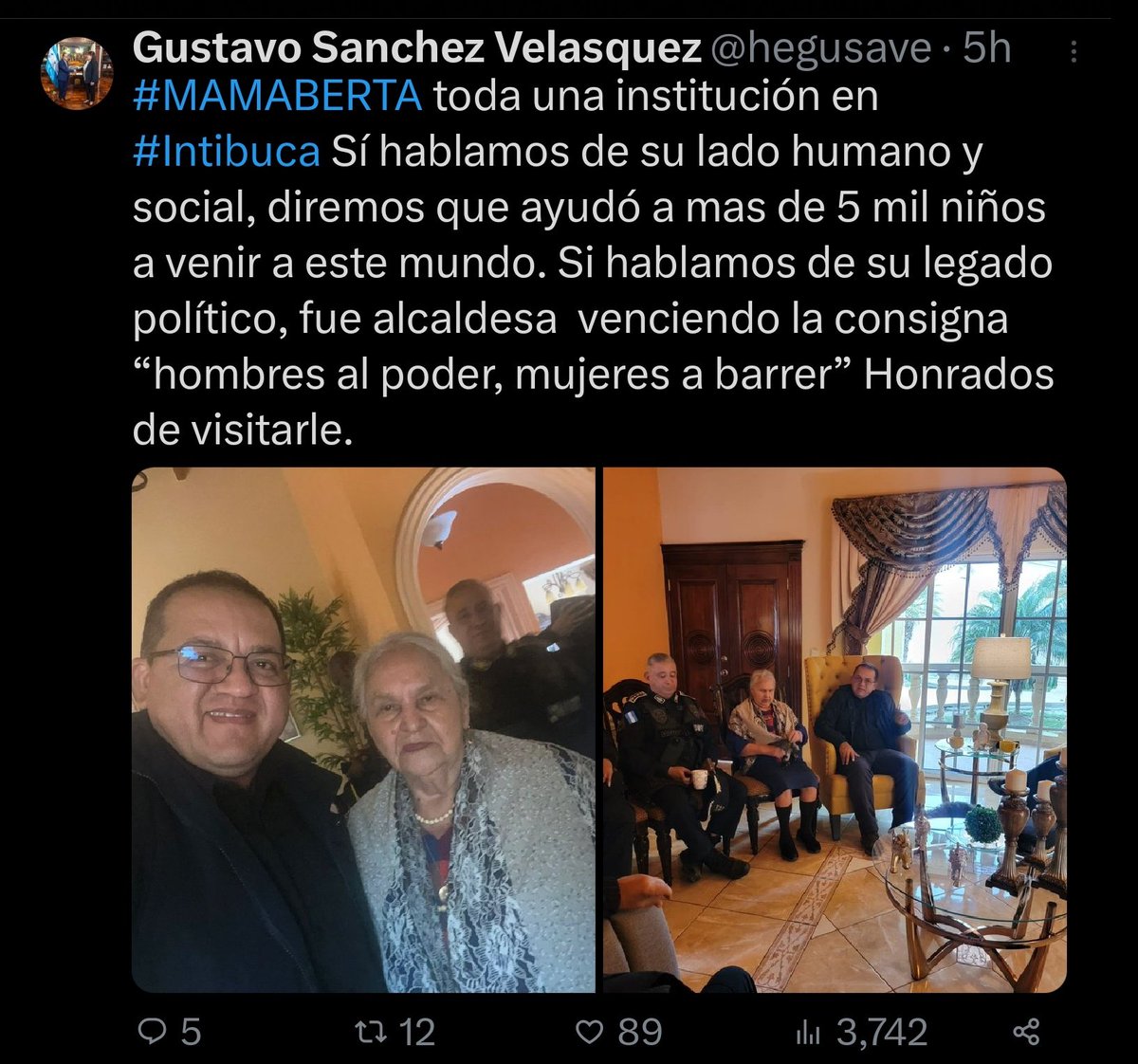 MartinezMadrid_'s tweet photo. Profundo agradecimiento por su dedicación incansable a la comunidad de La Esperanza, Intibucá. ¡Felicidades, #MAMABERTA, por ser un verdadero pilar de su comunidad y un faro de esperanza para tantos!
@hegusave @PoliciaHonduras @CesarAn45053251 https://t.co/MxWfVvhVK2