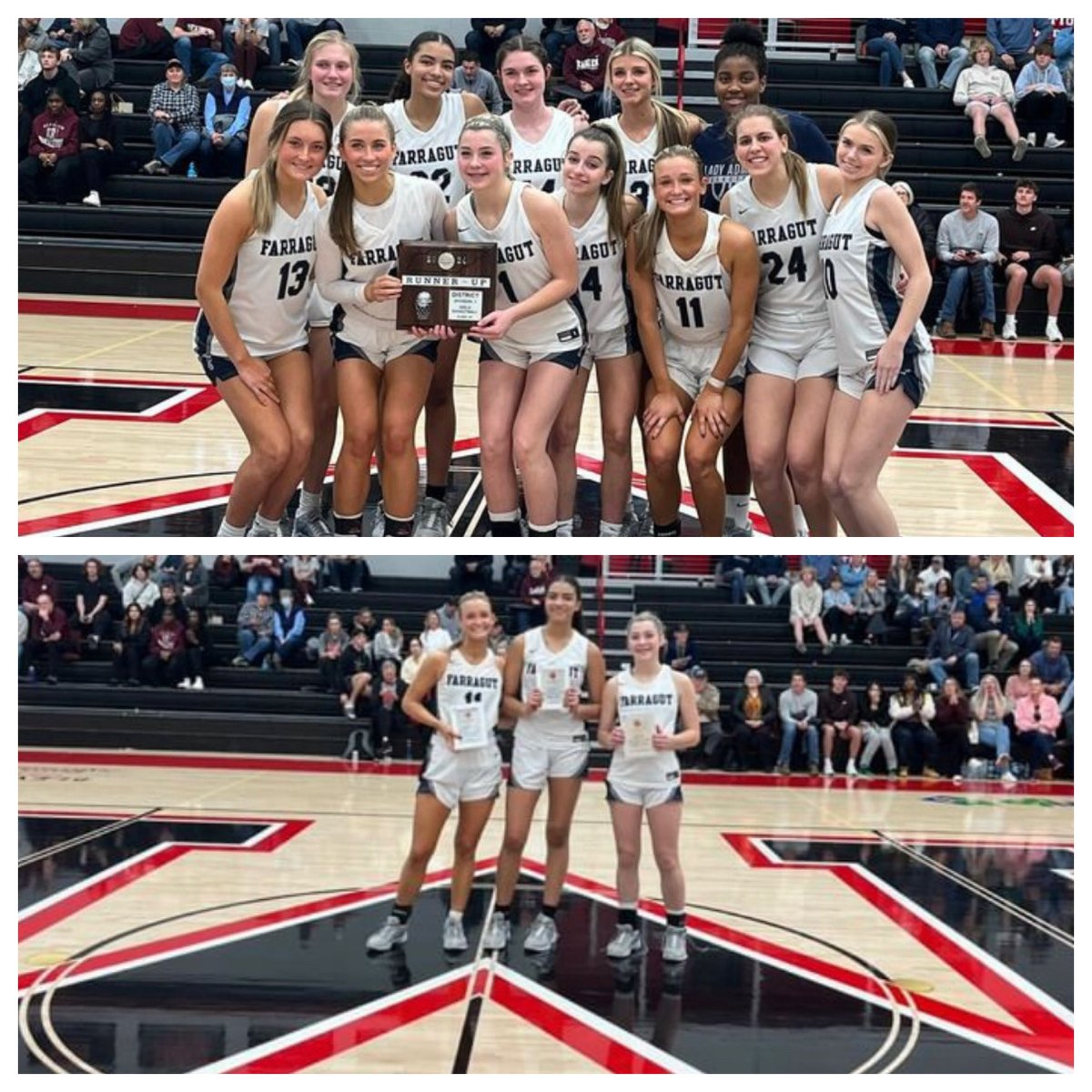 Congratulations to Farragut Lady Admirals KJ McNealy, Mya Johnston, &amp; Jaci Neubert!  Selected to the 2️⃣0️⃣2️⃣4️⃣ District 4-4A All-Tournament Team!   The Lady Admirals place 2nd in the District Tournament and will host Halls on Friday Night at 7:00 in the Region 2-4A Quarter-Finals
