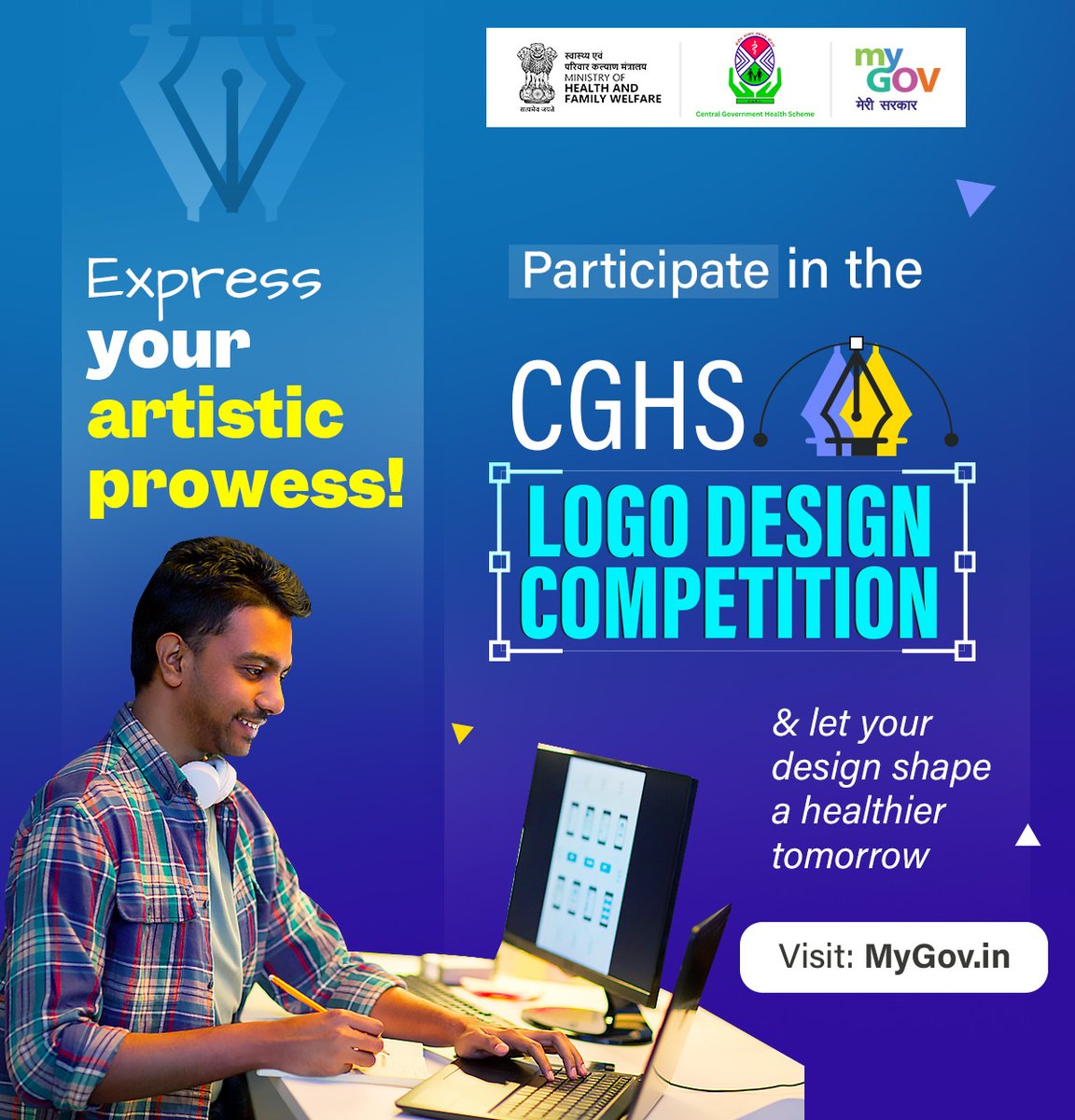 Design enthusiasts, here's your chance to make a mark!

Participate in the CGHS Logo Design Competition and showcase your talent. Your creation could become the emblem of healthcare excellence.

Visit: mygov.in/task/cghs-logo…

#DesignCompetition #Healthcare
@MoHFW_INDIA