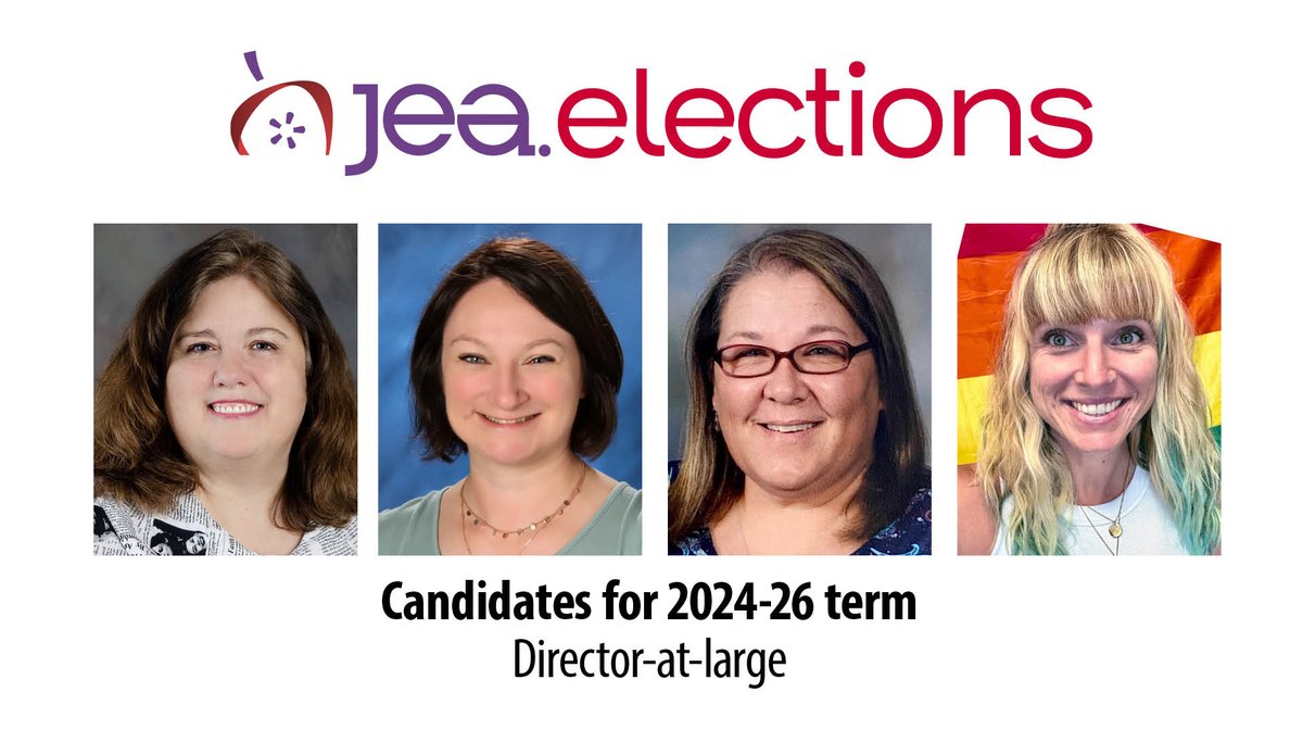 nationalJEA's tweet photo. Your vote counts in the 2024 board of directors election. All teacher-adviser members eligible to vote received an email at their preferred email address, on Feb. 19, with a link to their ballot. Vote by Feb. 26. Learn more about JEA elections: https://t.co/YEvV27NrSV https://t.co/xyhgOW08HU