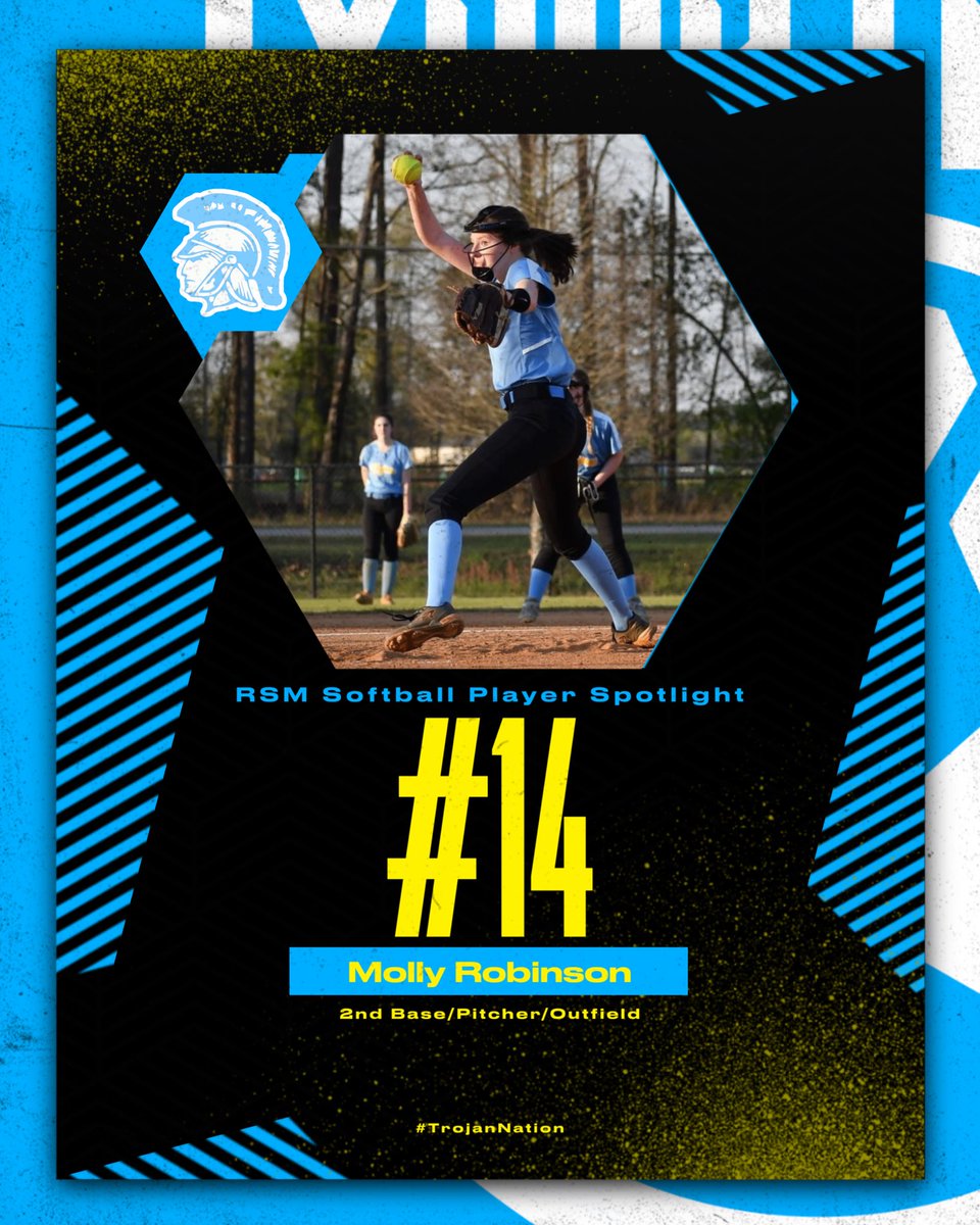 14 DAYS UNTIL OPENING DAY! #14 is Junior Pitcher/ Infielder Molly Robinson! Come join us and cheer on Molly Monday March 4th for our season opener vs Horse Creek Academy!  <a href="/jtmbrooks24/">Joey Middlebrooks</a>  <a href="/RSM_Athletics/">RS-M High Trojans</a> <a href="/rsmhs_trojans/">Ridge Spring-Monetta Middle/High School</a> @kmiddlebrooks35 <a href="/ItsKyleDawson/">Kyle Dawson</a> <a href="/molly_robinson4/">Molly Robinson</a>