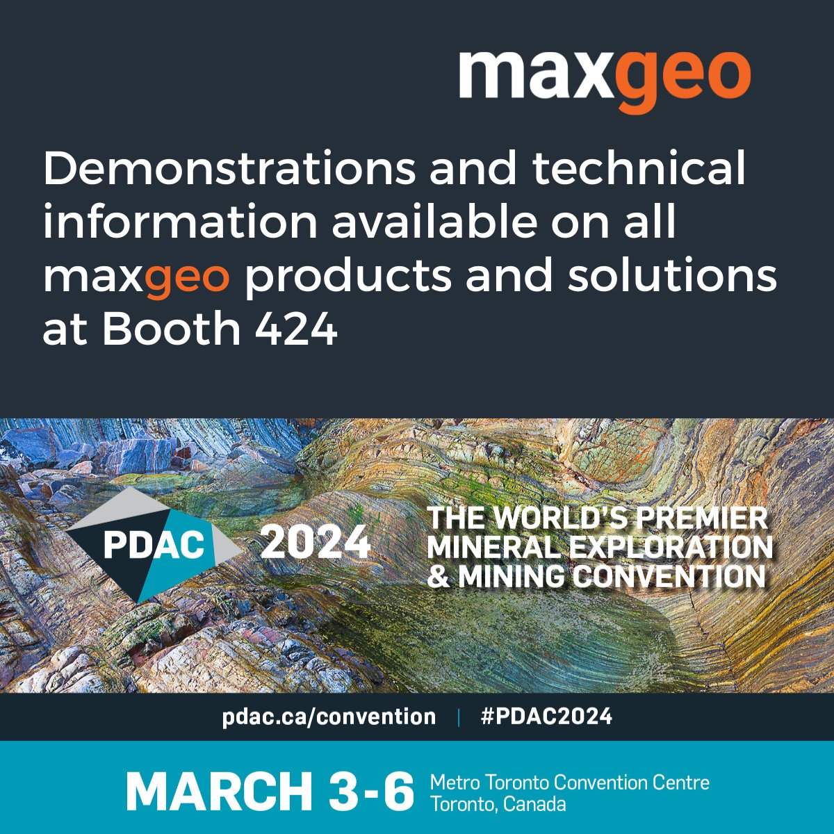 MaxGeoServices's tweet photo. Join us at PDAC Booth 88! 🌐✨ PDAC 2024: The World’s Premier Mineral Exploration &amp; Mining Convention is the ultimate gathering for individuals, companies, and organisations involved in mineral exploration. #PDAC2024 #MineralExploration #MiningConvention https://t.co/UQJNWLLjvB