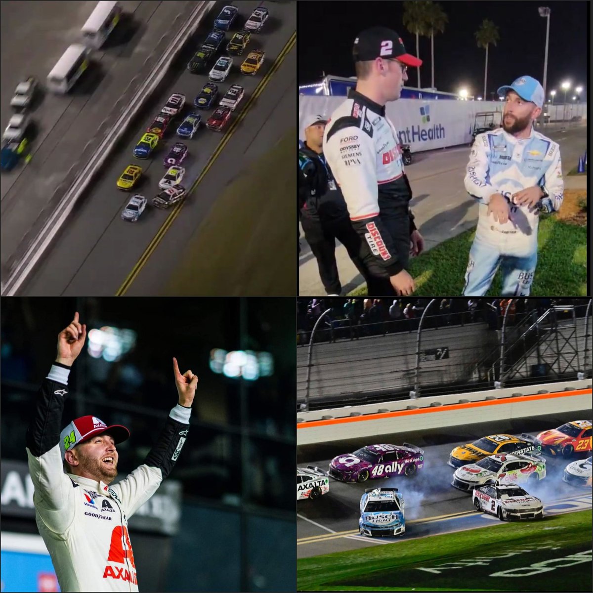 Jonathan Staub (@staubjon) on Twitter photo NASCAR Daytona 500 - an epic battle of speed, skill, and determination on the legendary track. 🏁🔥 #Daytona500 <a href="/NASCAR/">NASCAR</a>
<a href="/WilliamByron/">William Byron</a> <a href="/RossChastain/">Ross Chastain</a> NASCAR Daytona 500 - an epic battle of speed, skill, and determination on the legendary track. 🏁🔥 #Daytona500 <a href="/NASCAR/">NASCAR</a>
<a href="/WilliamByron/">William Byron</a> <a href="/RossChastain/">Ross Chastain</a>