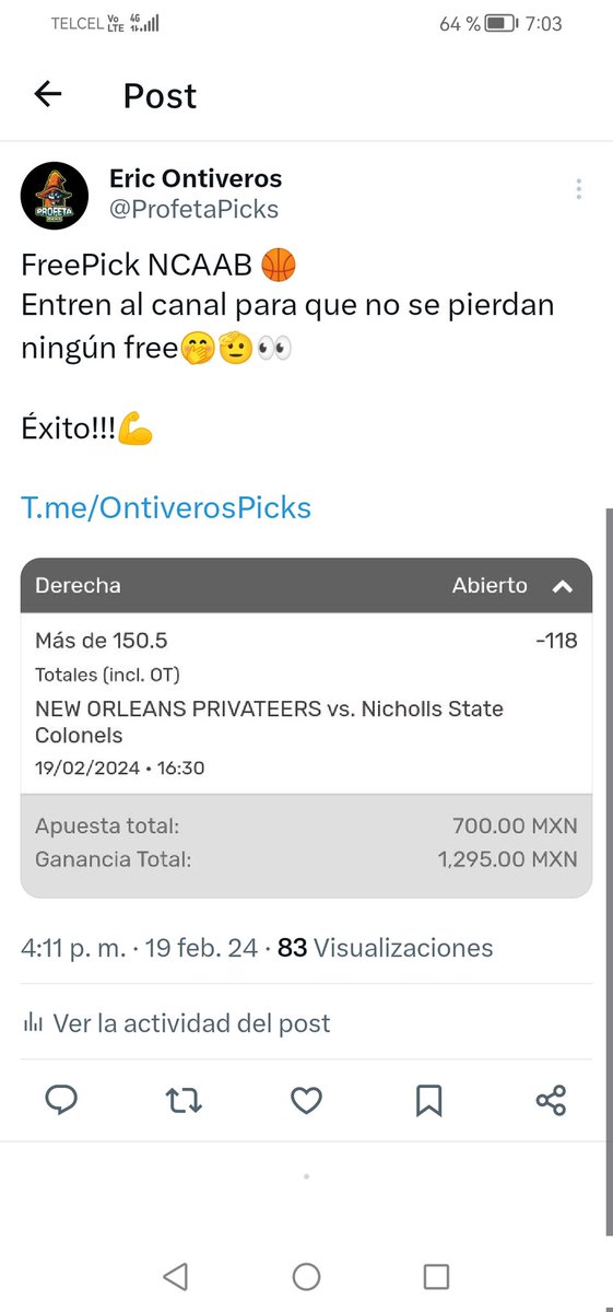ProfetaPicks's tweet photo. Pasemos a cobrar papuchos!!💵🤑🫡
Activos que vamos a estar pasando jugadas gratis por estos rumbos 💪✌️
https://t.co/b4EXUBMqB0
#OdiameMas #ProfetaPicks https://t.co/Gipoaw18WJ