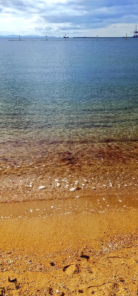 hatihati714's tweet photo. 久しぶりに来た海𓇼𓇼𓈒𓐍
わんちゃんの足あとが可愛くてほっこり🐾🐕 ͗ ͗
波の音って落ち着くよね。
ミセスの3人も瀬戸内海の海を見て
ほっこりしてくれてたかな😊
#お散歩
#Springbeach https://t.co/jhVps381IJ