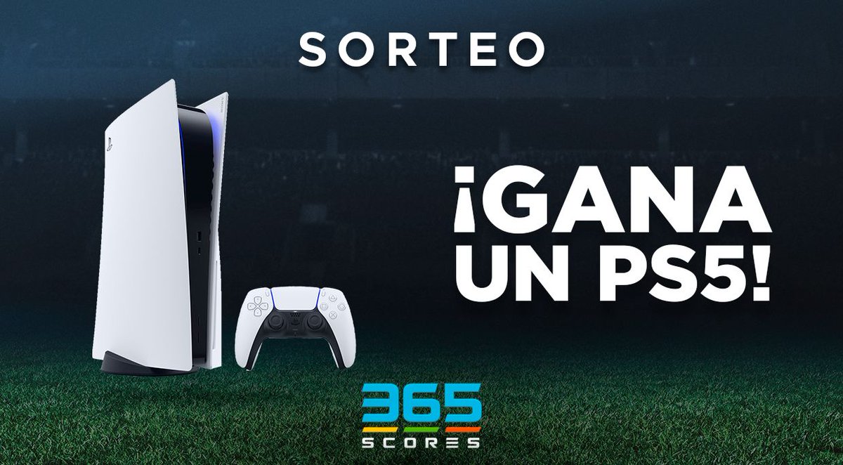 ¡¡SORTEO CONSOLA PS5!! Pasos para participar: 1. Dar RT y LIKE a este tuit. 2. Descarga la APP de 365Scores en este link: 365scores.onelink.me/YTvH/06gegsbe Sorteo internacional. Todos, absolutamente todos, pueden participar. El ganador -aleatorio- será anunciado el próximo lunes