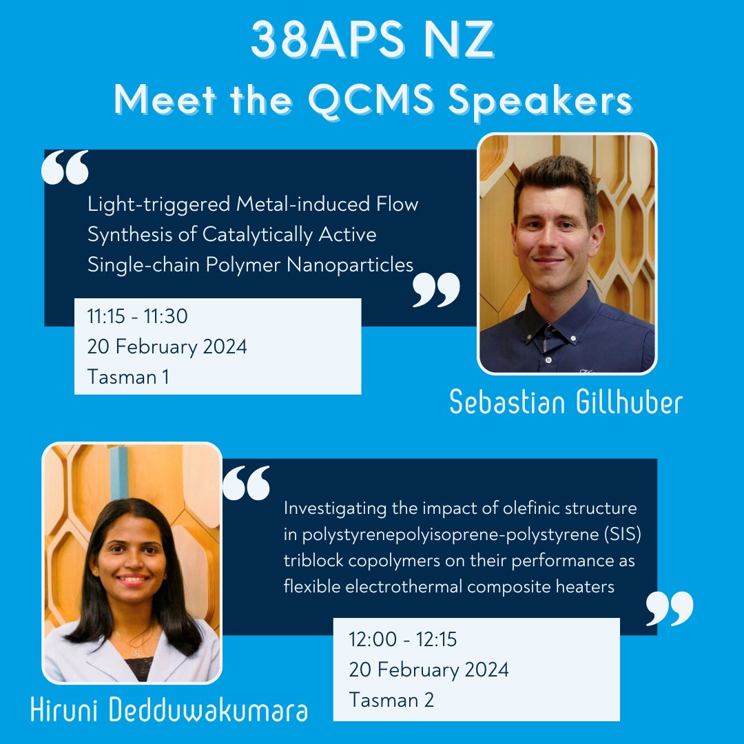 Opportunity to meet! QCMS Researchers Sebastian Gillhuber & @HiruniDedduwaK delivered invited lectures today at @RACInational #38APS! 🔗More onSebastian: bit.ly/49HtWrS 🔗More on Hiruni: bit.ly/49Glbyl 🔗Program: bit.ly/48lXPwT #QUTresearch