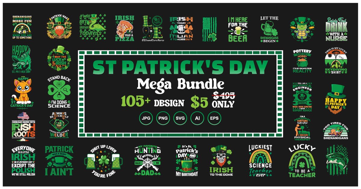 gmsuruj's tweet photo. Do you want to fill up your Print-on-demand store with premium-quality merch designs?
Get it now: https://t.co/mGcXsfxuTK

#stpatricksday #stpatricksdaytshirt #stpatricksdayvector #vector #tshirtdesign #bundle #stpatricksdaytshirtbundle #merchdesign #amazon
#pod #redbubble #etsy https://t.co/Mx0iZPtKFe