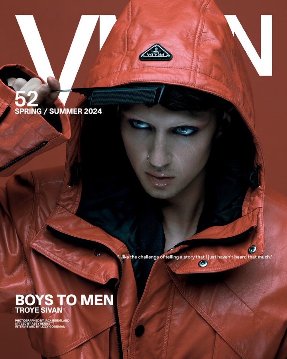 Troye Sivan on the cover of the Spring/Summer 2024 issue of VMAN magazine