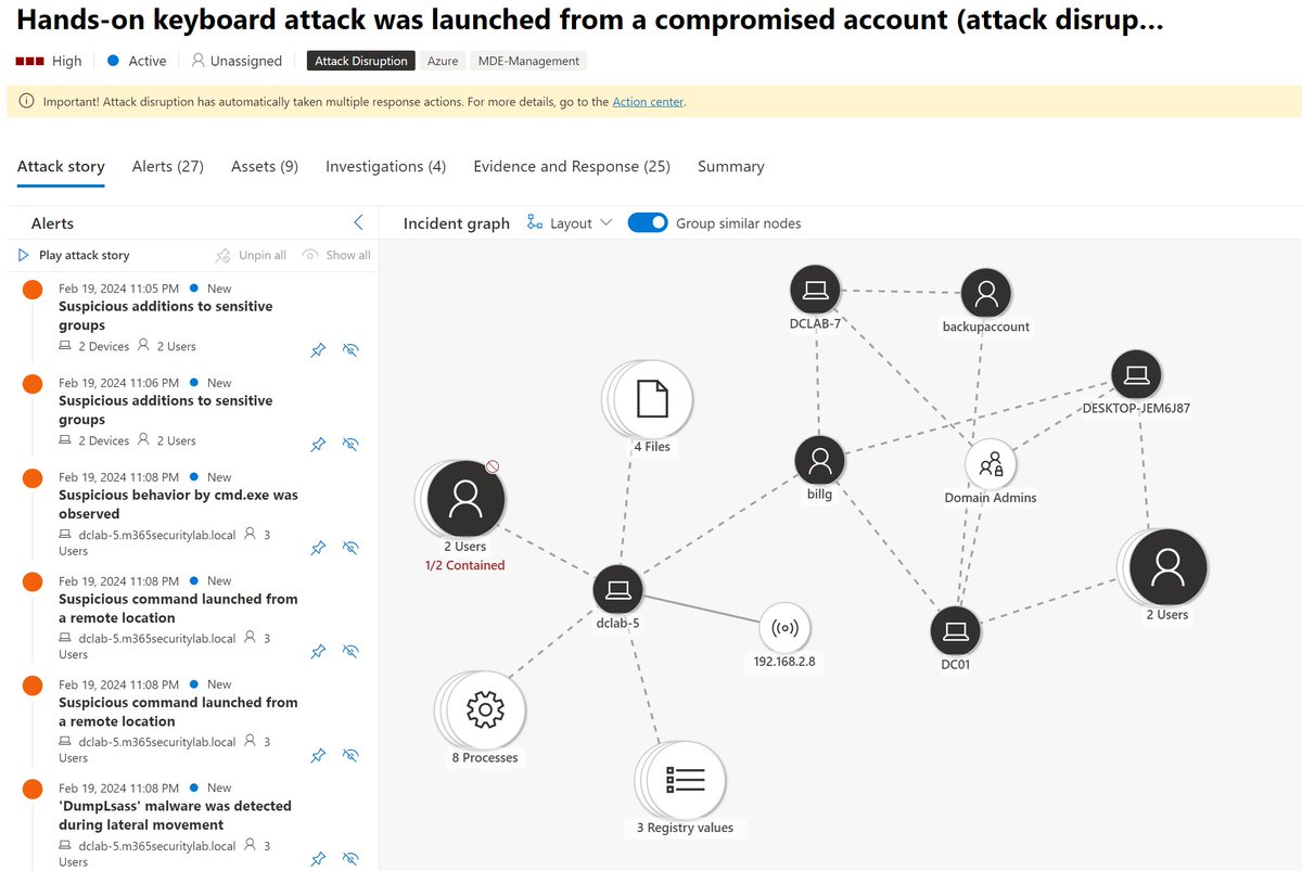Attack disruption including user containment in Defender XDR is powerful and unique. The blog will be published soon with some in-depth explanations and simulations.

Teaser in the image 👀🔥

#DefenderXDR #DefenderforEndpoint #MDE