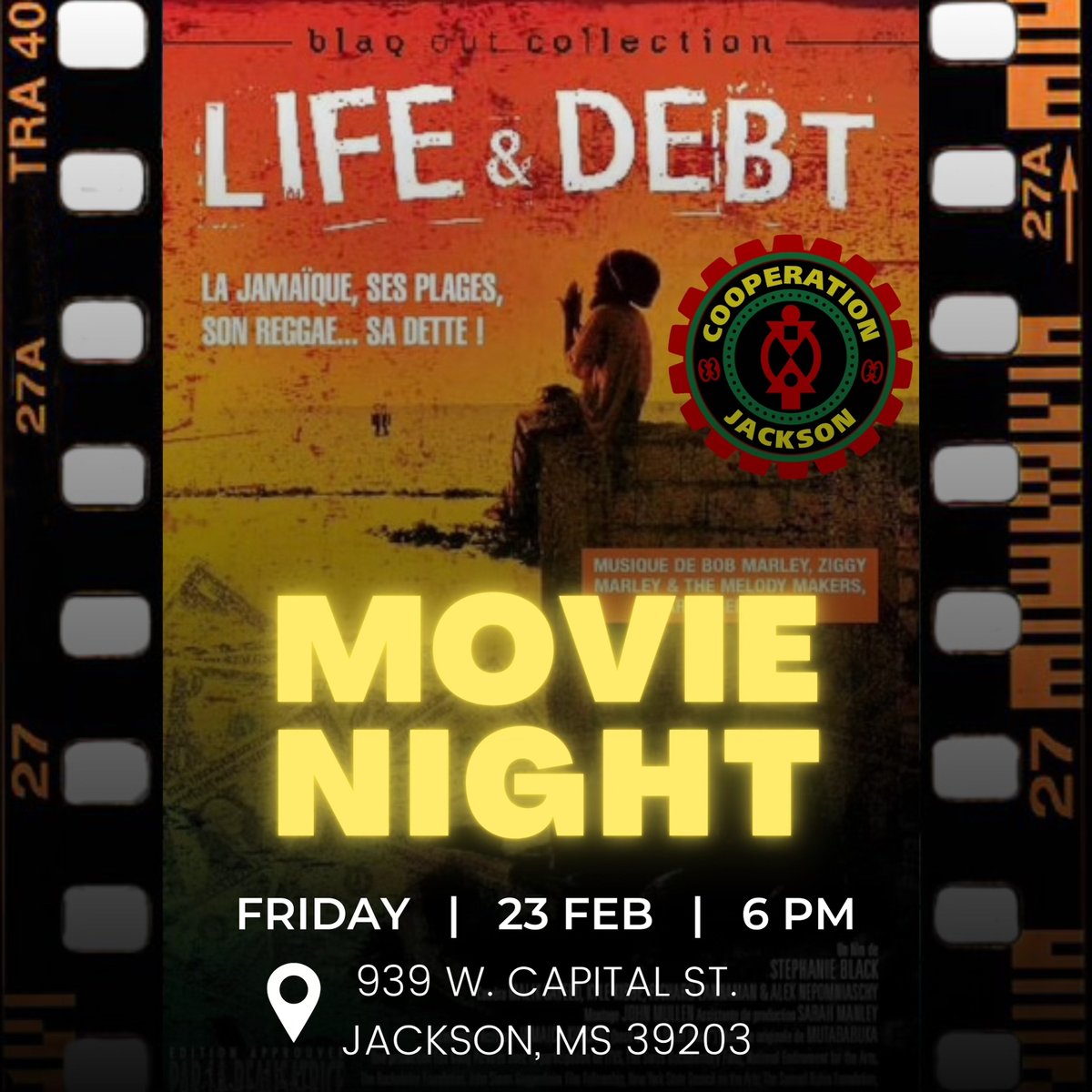 CooperationJXN's tweet photo. Join us this Friday, February 23rd at the Balagoon Center. Don't miss it. #BuildAndFight #EndDebt #ReparationsNow https://t.co/foEY8vFeGS
