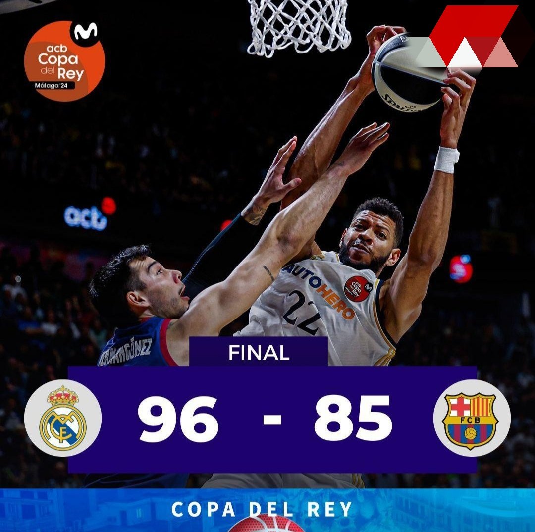 🏀 El RM vence al Barcelona en la final de la 🏆 del Rey y obtiene  de esta manera su vigésimo Noveno título en dicha competición 🏀