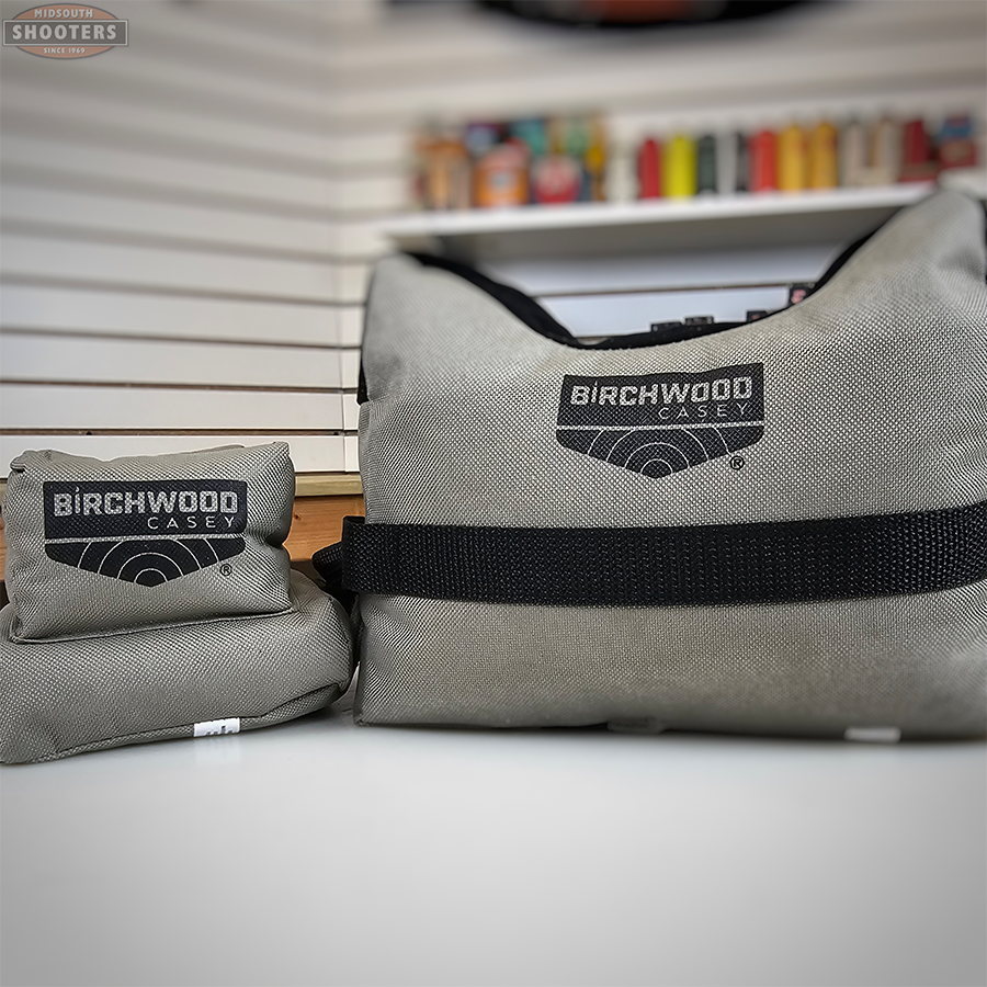 MidsouthShooter's tweet photo. A set of bags can remove much of the human error while getting zeroed! #birchwoodcasey #zero #sightin #shootingbags https://t.co/hLYvVLAe1N